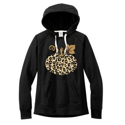 Leopard Pumpkin Fall Women's Fleece Hoodie