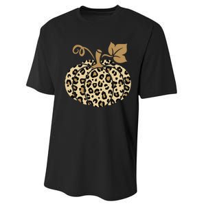 Leopard Pumpkin Fall Performance Sprint T-Shirt