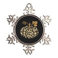 Leopard Pumpkin Fall Metallic Star Ornament