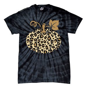 Leopard Pumpkin Fall Tie-Dye T-Shirt