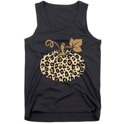 Leopard Pumpkin Fall Tank Top