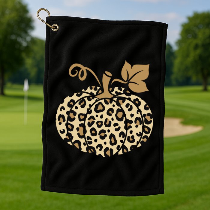 Leopard Pumpkin Fall Golf Towel
