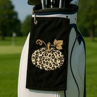 Leopard Pumpkin Fall Golf Towel