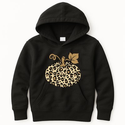 Leopard Pumpkin Fall Kids Hoodie