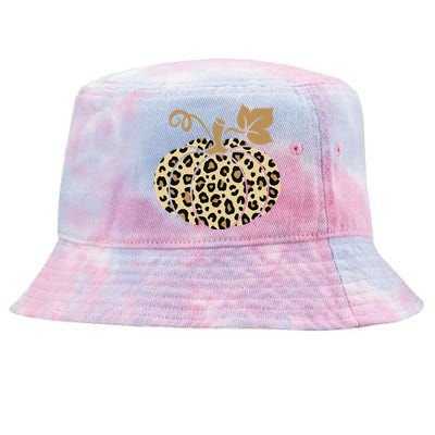 Leopard Pumpkin Fall Tie-Dyed Bucket Hat