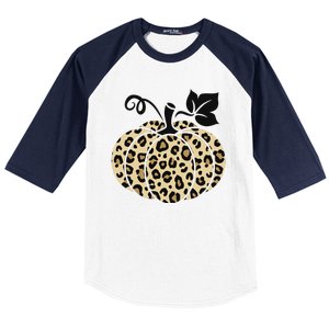 Leopard Pumpkin Fall Baseball Sleeve Shirt