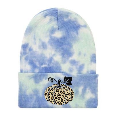 Leopard Pumpkin Fall Tie Dye 12in Knit Beanie