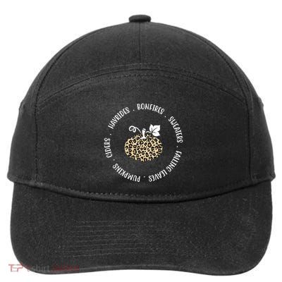 Leopard Pumpkin Fall Lover 7-Panel Snapback Hat