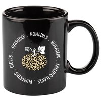 Leopard Pumpkin Fall Lover 11oz C Handle Ceramic Mug