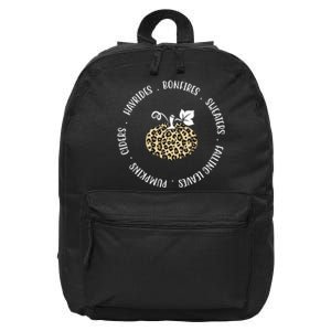 Leopard Pumpkin Fall Lover 16 in Basic Backpack