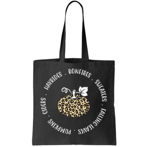 Leopard Pumpkin Fall Lover Tote Bag