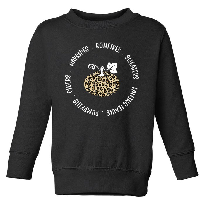 Leopard Pumpkin Fall Lover Toddler Sweatshirt