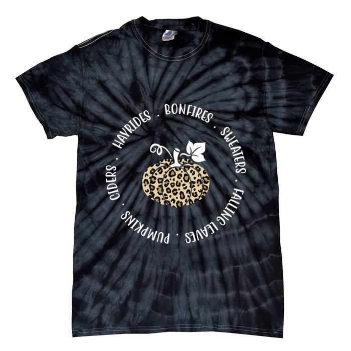 Leopard Pumpkin Fall Lover Tie-Dye T-Shirt