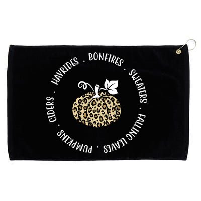 Leopard Pumpkin Fall Lover Grommeted Golf Towel