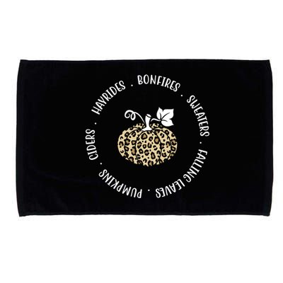 Leopard Pumpkin Fall Lover Microfiber Hand Towel