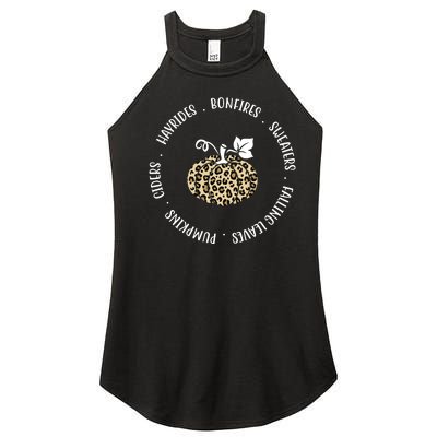 Leopard Pumpkin Fall Lover Women’s Perfect Tri Rocker Tank