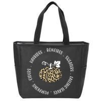 Leopard Pumpkin Fall Lover Zip Tote Bag