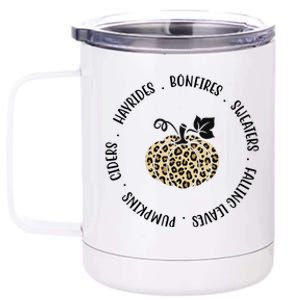 Leopard Pumpkin Fall Lover 12 oz Stainless Steel Tumbler Cup