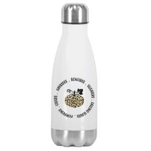 Leopard Pumpkin Fall Lover Stainless Steel Insulated Water Bottle