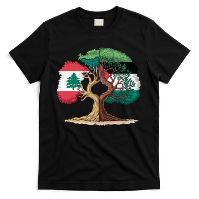 Lebanon Palestine Flag Lebanese Palestinian T-Shirt