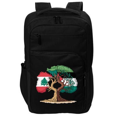 Lebanon Palestine Flag Lebanese Palestinian Impact Tech Backpack