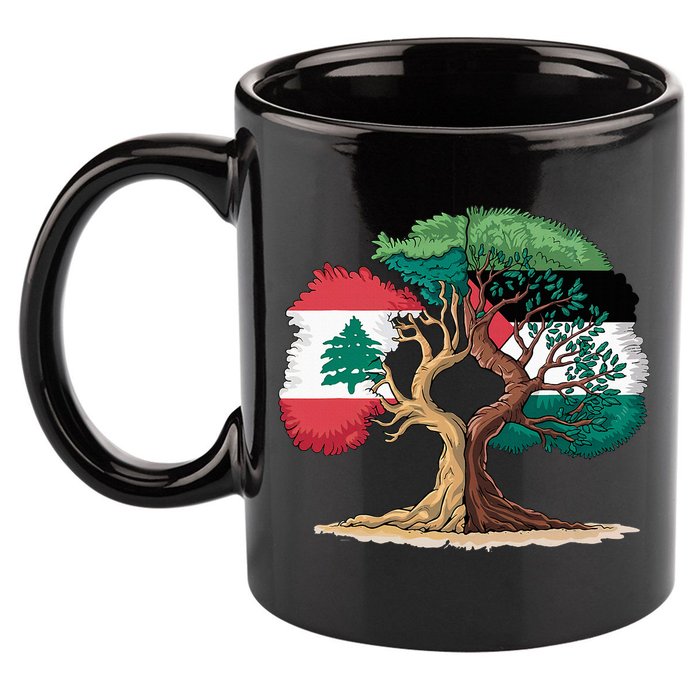 Lebanon Palestine Flag Lebanese Palestinian 11oz C Handle Ceramic Mug