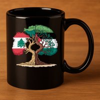 Lebanon Palestine Flag Lebanese Palestinian 11oz C Handle Ceramic Mug
