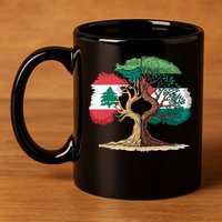 Lebanon Palestine Flag Lebanese Palestinian 11oz C Handle Ceramic Mug