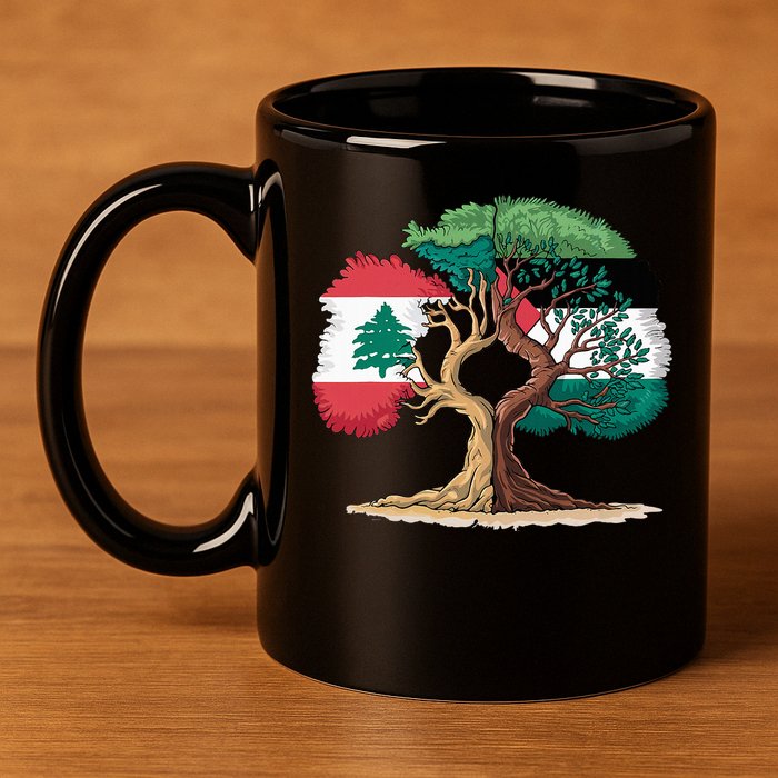 Lebanon Palestine Flag Lebanese Palestinian 11oz C Handle Ceramic Mug