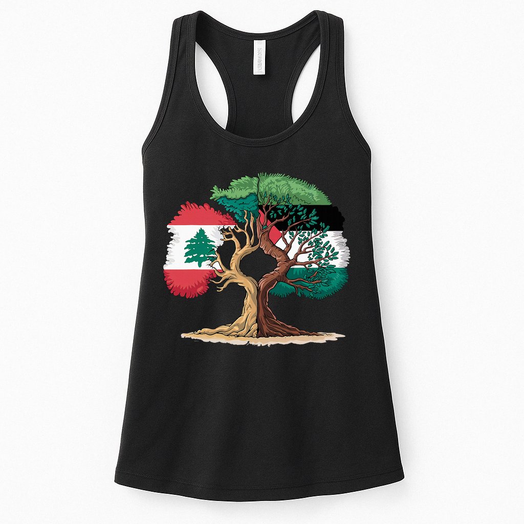 Lebanon Palestine Flag Lebanese Palestinian Womens Tank Top