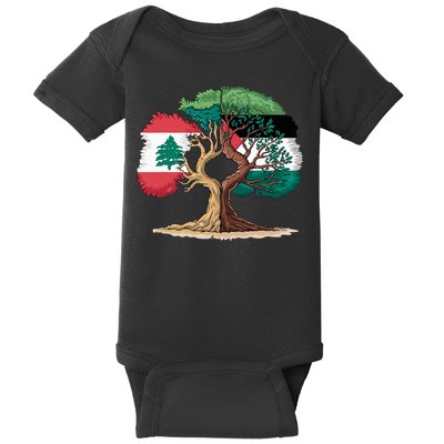 Lebanon Palestine Flag Lebanese Palestinian Baby Bodysuit
