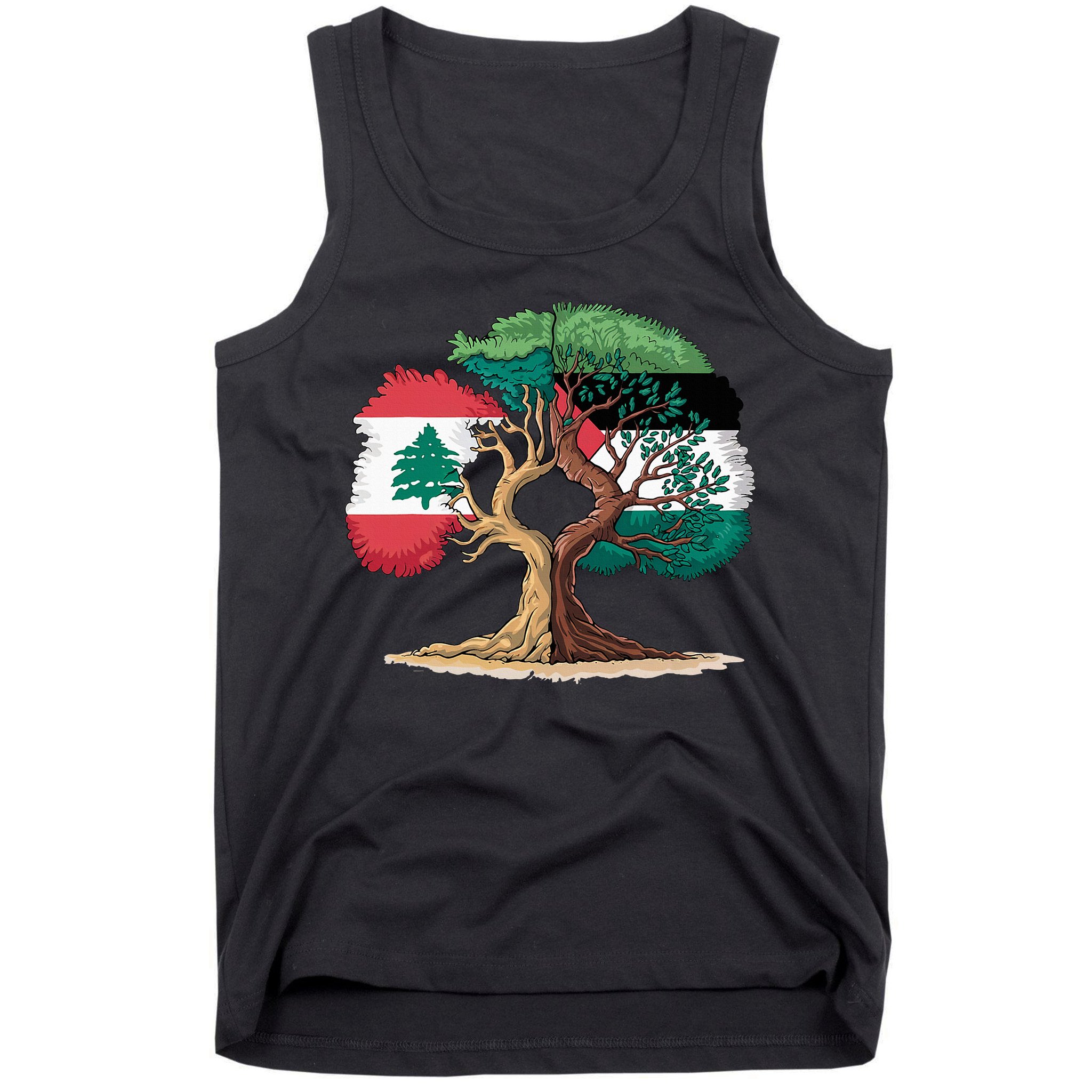 Lebanon Palestine Flag Lebanese Palestinian Tank Top