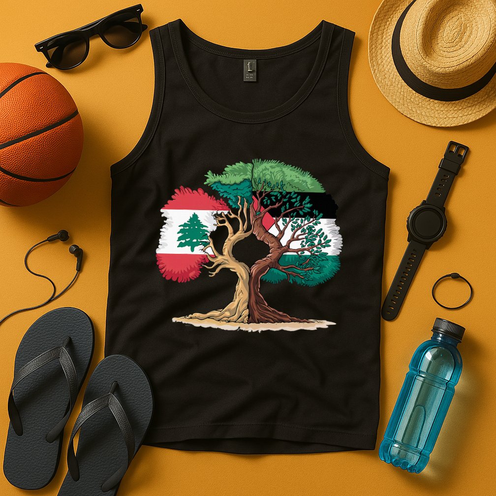 Lebanon Palestine Flag Lebanese Palestinian Tank Top