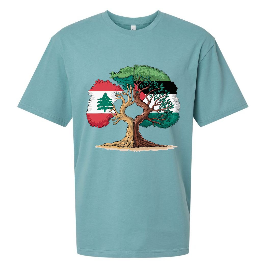 Lebanon Palestine Flag Lebanese Palestinian Sueded Cloud Jersey T-Shirt