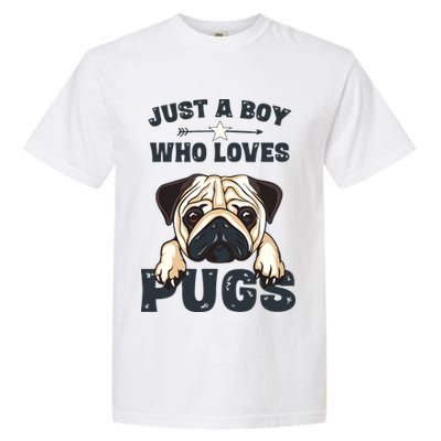 Love Pugs Funny Cute Pug Lover Saying For Boy Garment-Dyed Heavyweight T-Shirt
