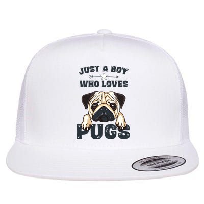 Love Pugs Funny Cute Pug Lover Saying For Boy Flatbill Hat