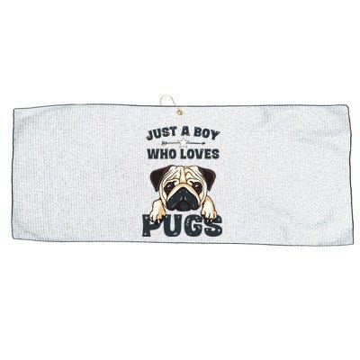 Love Pugs Funny Cute Pug Lover Saying For Boy Large Microfiber Waffle Golf Towel