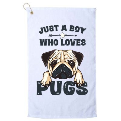 Love Pugs Funny Cute Pug Lover Saying For Boy Golf Towel