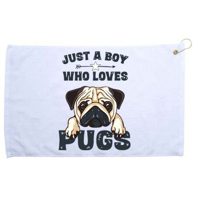 Love Pugs Funny Cute Pug Lover Saying For Boy Grommeted Golf Towel