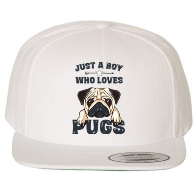 Love Pugs Funny Cute Pug Lover Saying For Boy Wool Snapback Cap