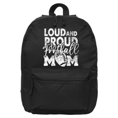 Loud & Proud Football Mom Biggest Fan Football Game Day 16 in Basic Backpack