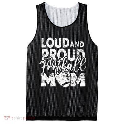 Loud & Proud Football Mom Biggest Fan Football Game Day Mesh Reversible Basketball Jersey Tank