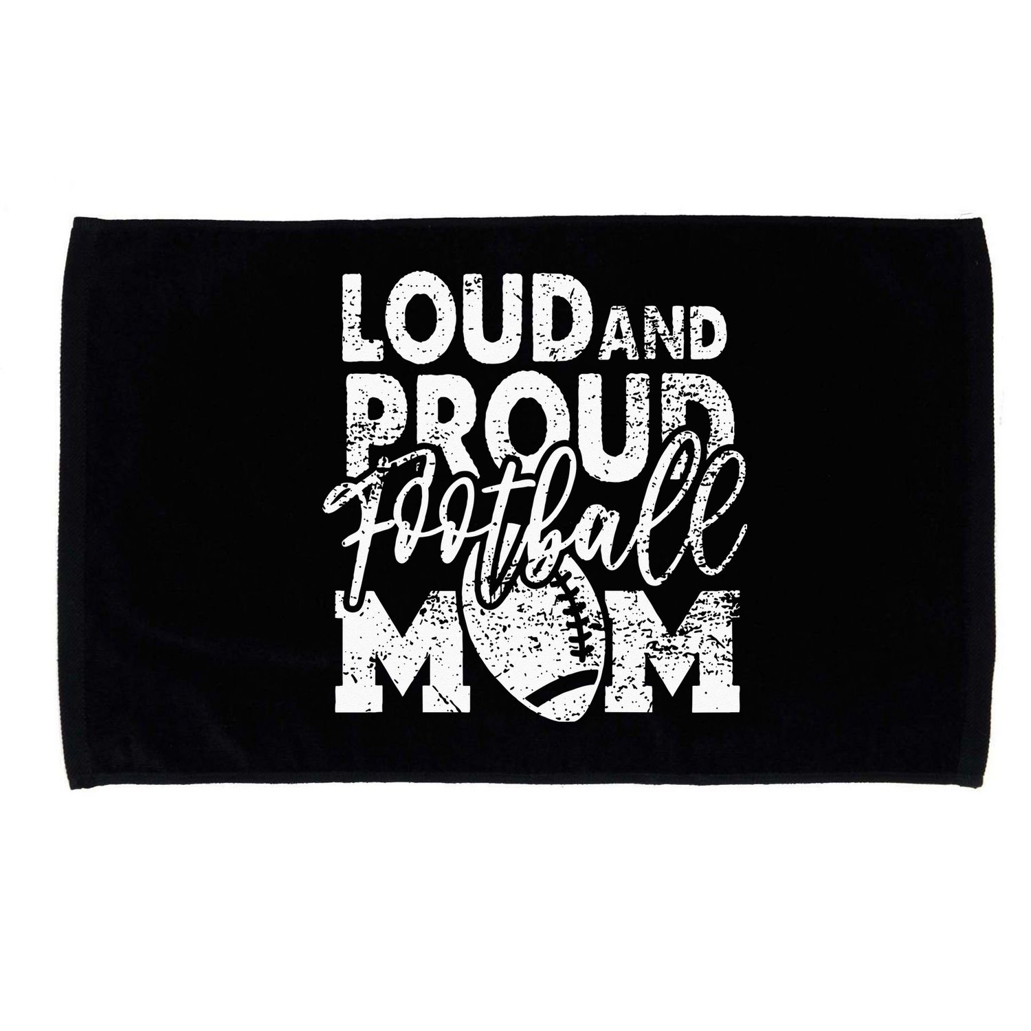 Loud & Proud Football Mom Biggest Fan Football Game Day Microfiber Hand Towel