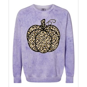 Leopard Pumpkin Festive Colorblast Crewneck Sweatshirt