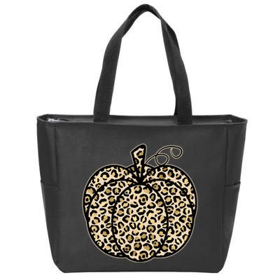 Leopard Pumpkin Festive Zip Tote Bag