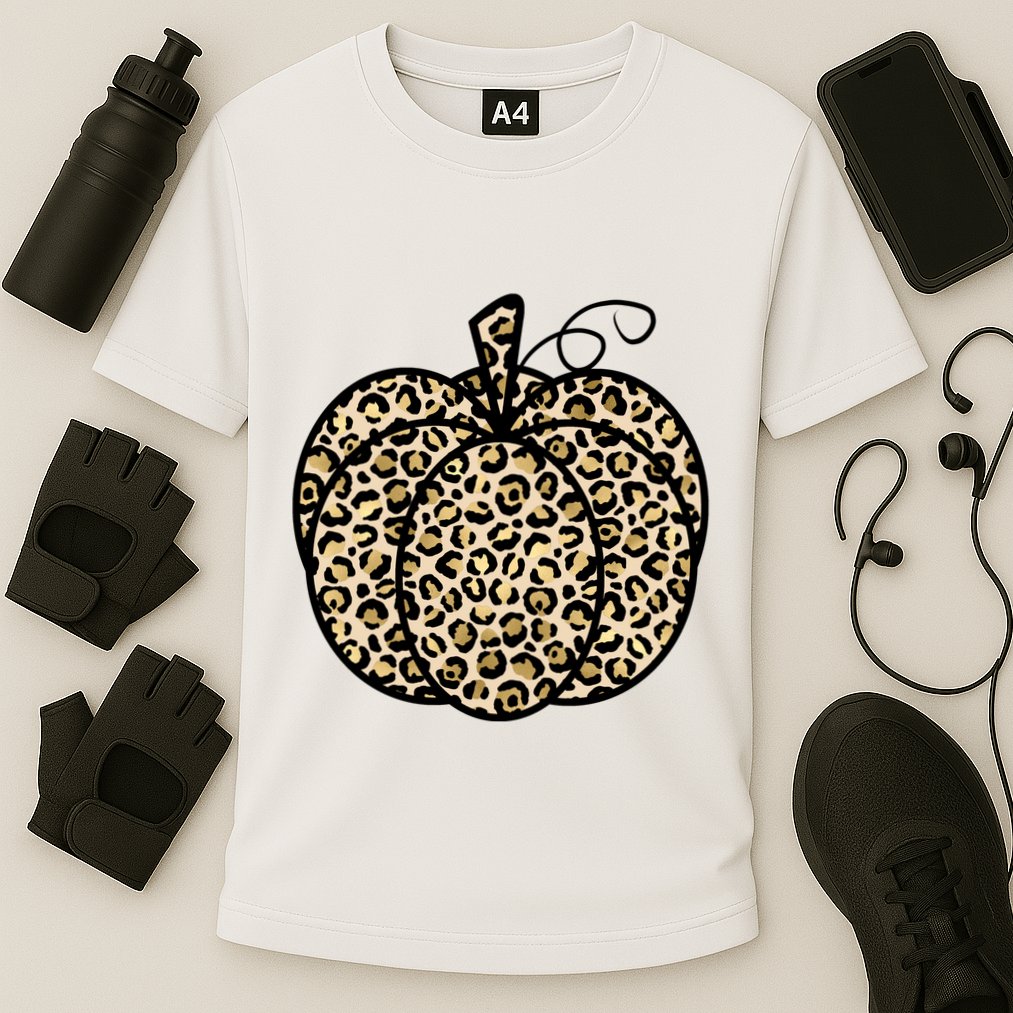 Leopard Pumpkin Festive Cooling Performance Crew T-Shirt