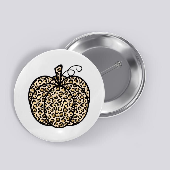 Leopard Pumpkin Festive Button