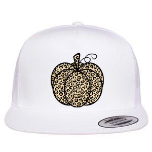 Leopard Pumpkin Festive Flat Bill Trucker Hat