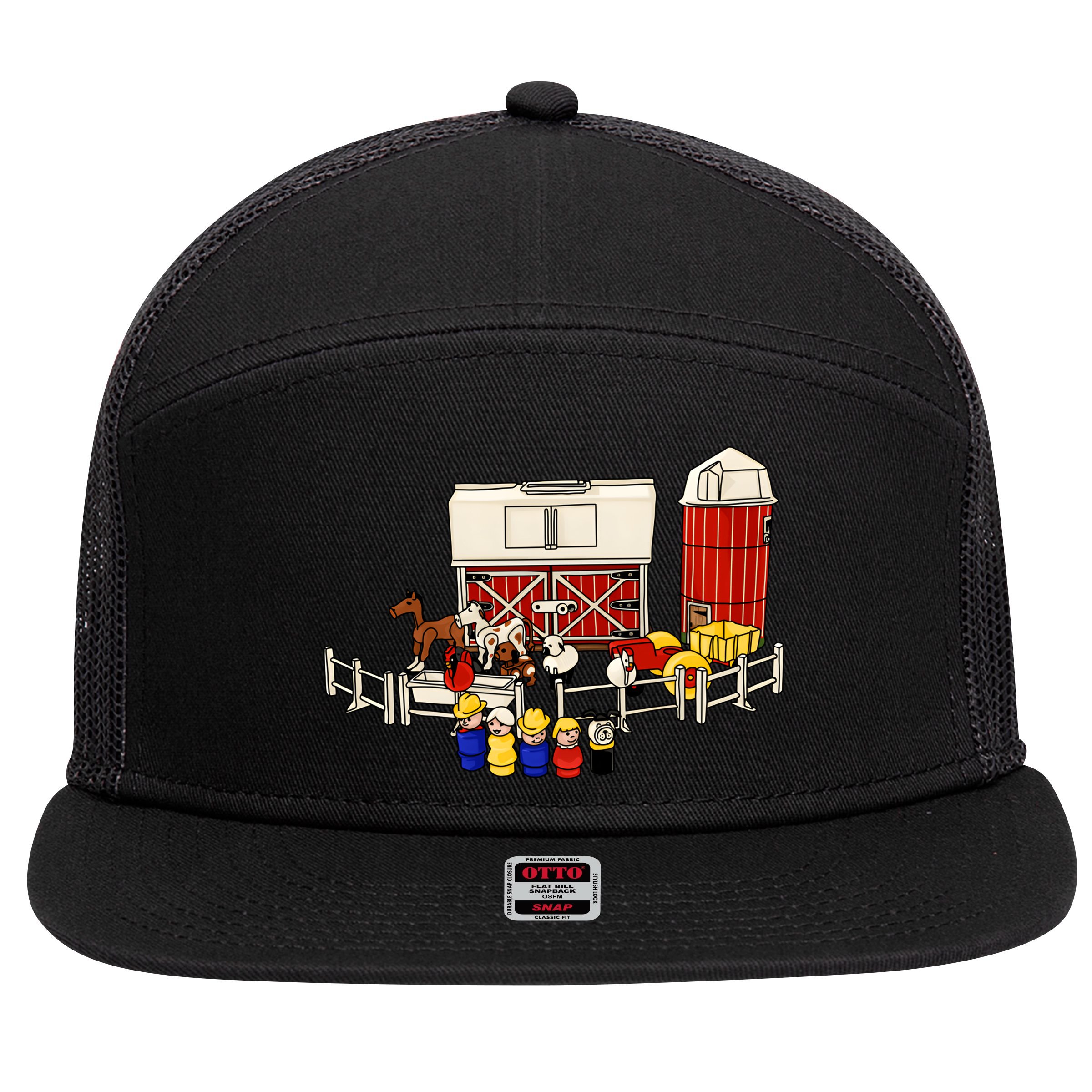 Little People Family With Farm 7 Panel Mesh Trucker Snapback Hat