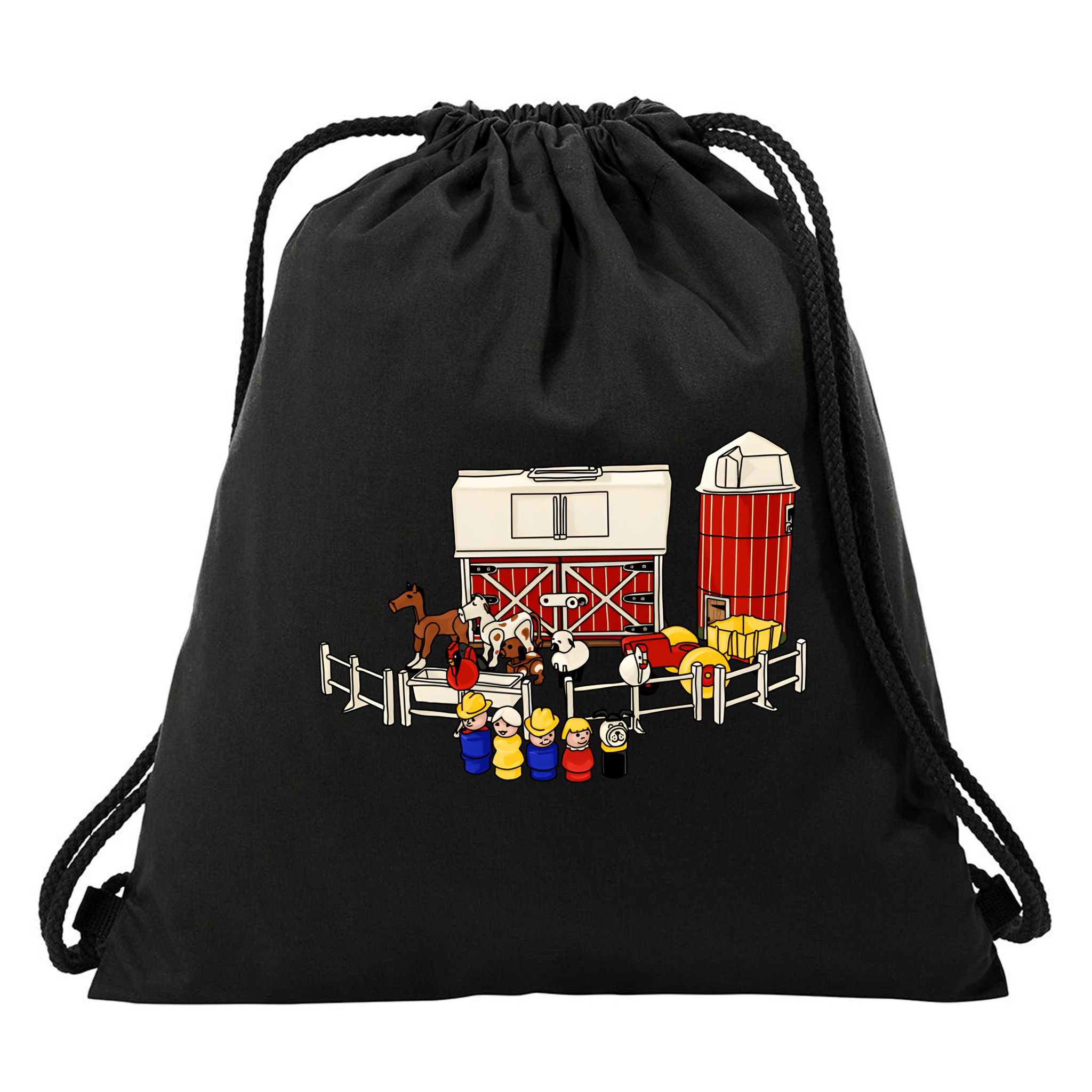 Little People Family With Farm Drawstring Bag